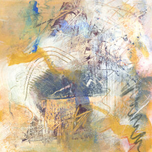 Abstract painting of tan, white, maroon, and dark blue swirls dancing together in a dreamlike state