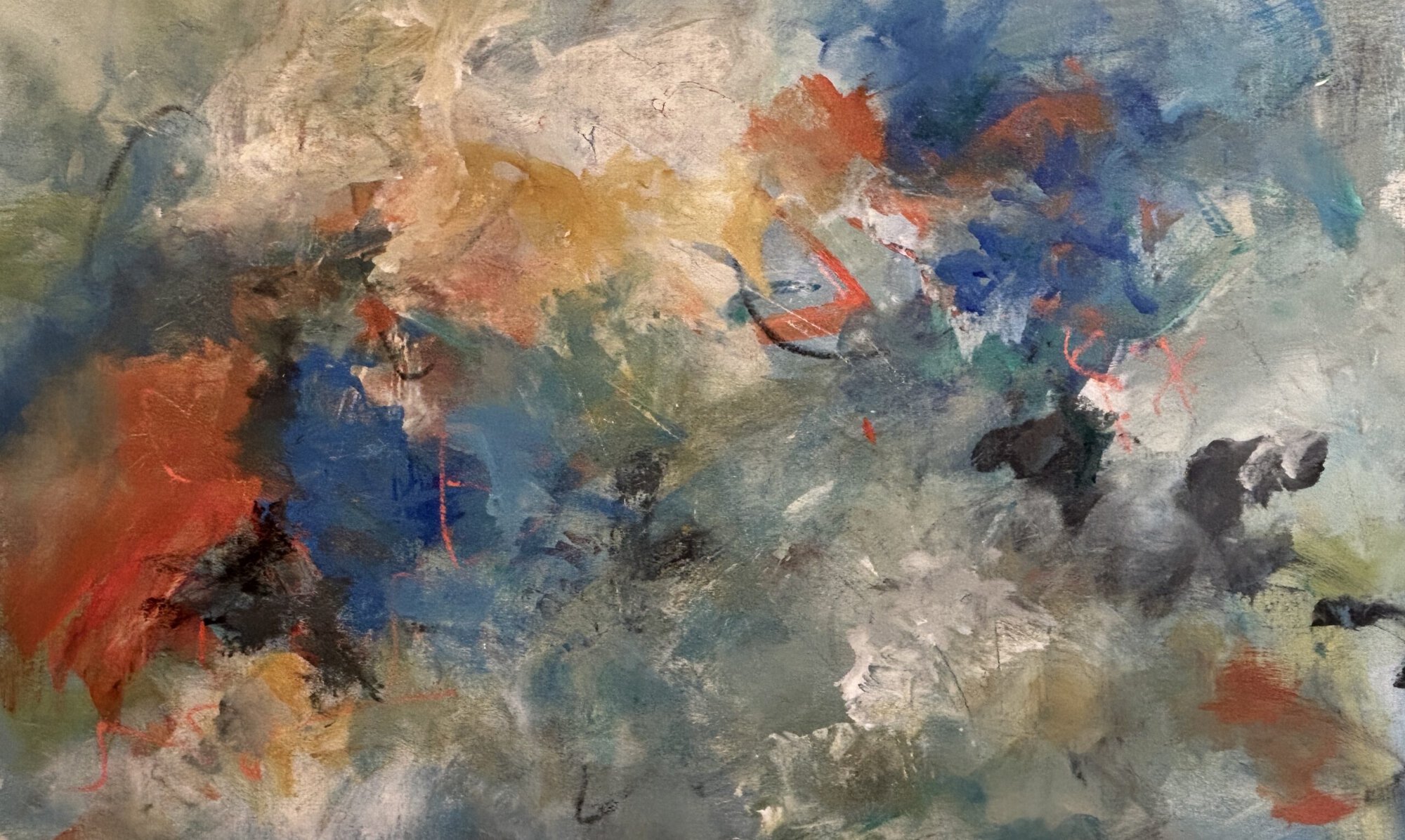 Beyond the Orange Edge, original acrylic painting by Kim McCauley